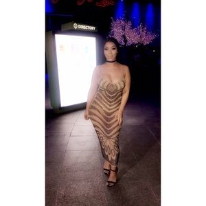 Black jeweled long dress